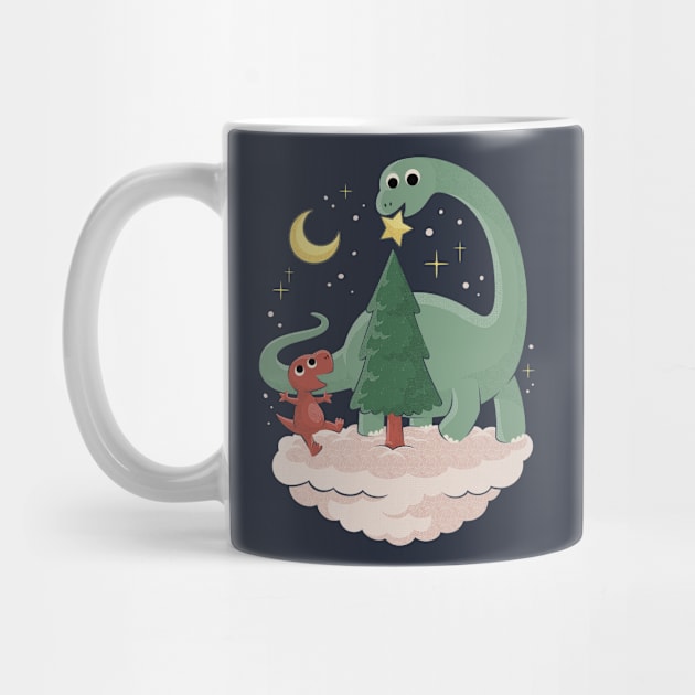 Dinosaur Christmas Tree Star by dumbshirts